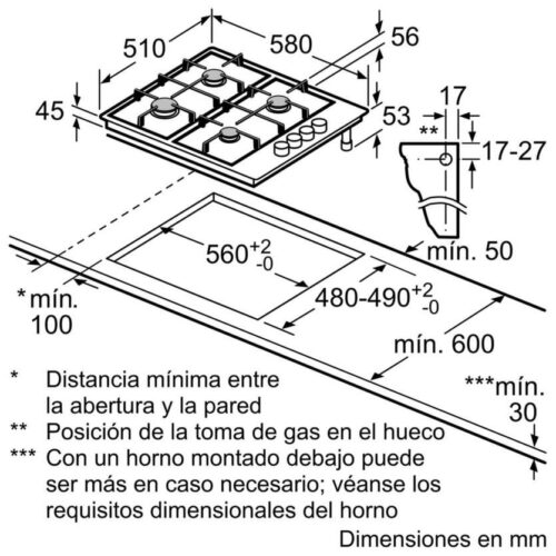 Encim Balay 3etx464mb 4f Gas 1